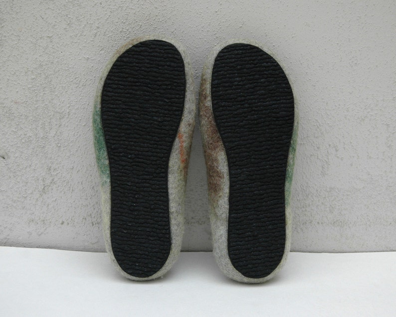 Rubber soles for slippers Caoutchouc soles for felted slippers Black brown tan Handmade soles Handmade shoes Woolen clogs soles image 1