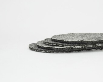 Gefilzte Einlagen für Schuhe Stiefel und Hausschuhe Handmade Naturwolle Bio-Wolle Wollsohlen Einlegesohlen für Winterschuhe