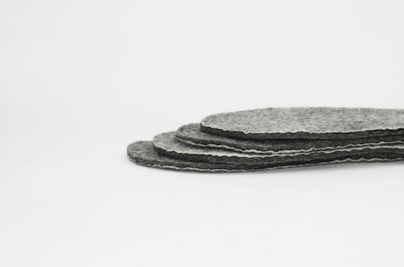 Felted insoles for shoes boots and slippers Handmade Natural wool Organic wool Woolen insoles Insoles for winter shoes