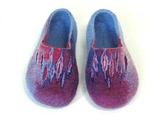 Filz Frauen Hausschuhe, helle Wolle Indoor Schuhe, Boho neues Zuhause Geschenke, Mutter Tochter Geschenk