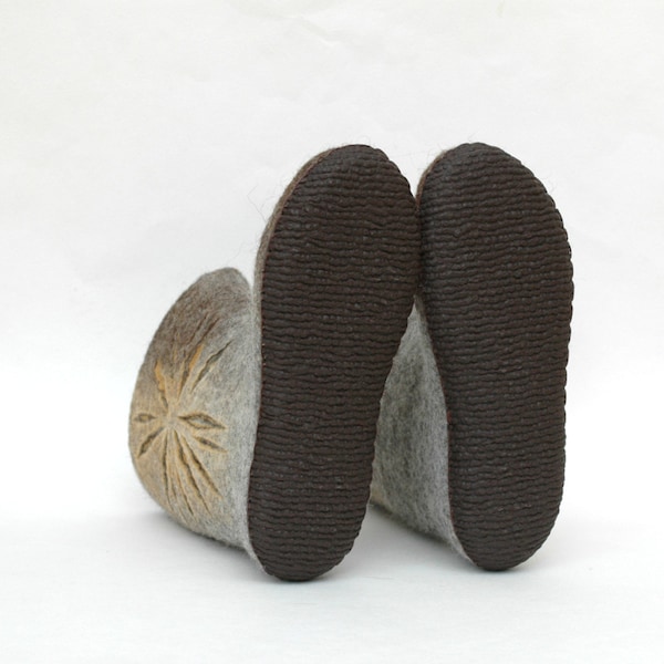 Rubber soles for felted shoes - Soles for felt slippers - Caoutchouc rubber - Black brown beige - for handmade shoes