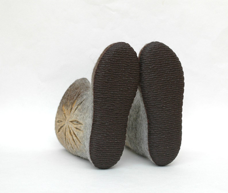 Rubber soles for felted shoes Soles for felt slippers Caoutchouc rubber Black brown beige for handmade shoes image 1