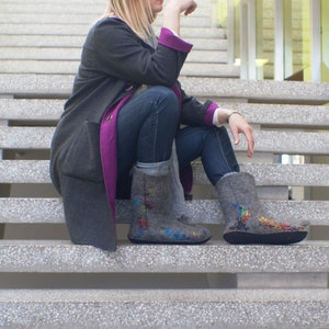 Felted boots - Women Woolen boots