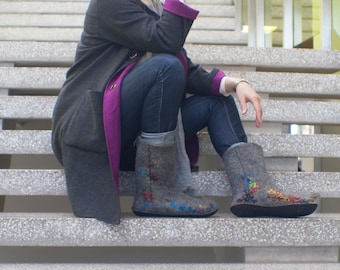 Felted boots - Women Woolen boots