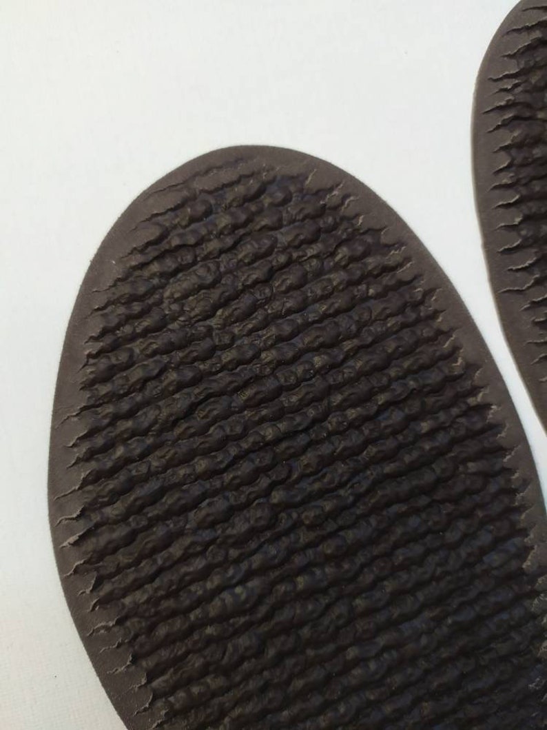 Rubber soles for slippers Caoutchouc soles for felted slippers Black brown tan Handmade soles Handmade shoes Woolen clogs soles image 5