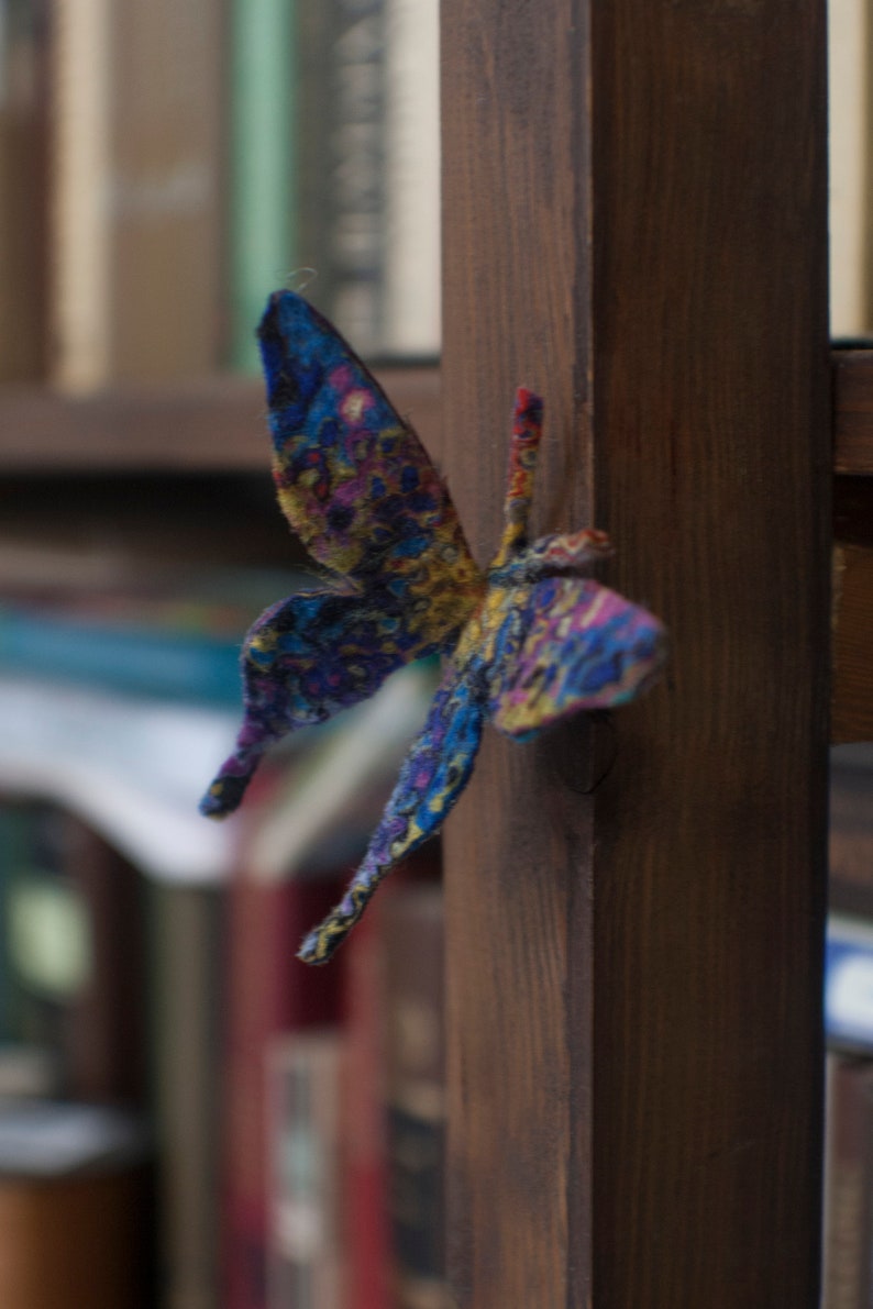 Fantasy felted butterfly for home decor or gift wrapping personalised gift image 5