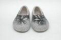 Handmade Felt Slippers, Natural Wool, Grey and White Shades product logo