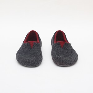 Felted slippers for women natural and colourful woollen clogs for home image 6