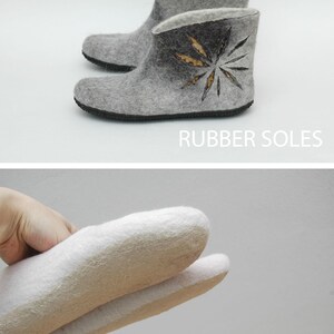 Felt women slippers, Bright woolen indoor shoes, Boho new home gifts, Mom daughter gift image 7