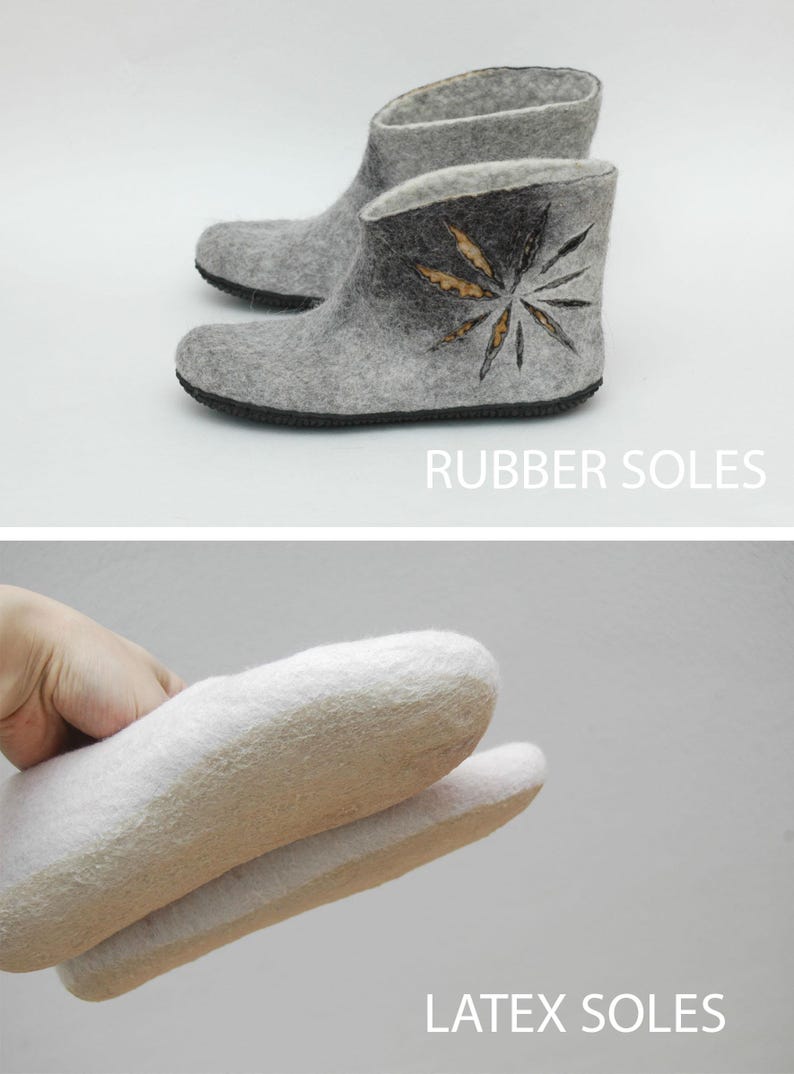 Felt women slippers, Bright woolen indoor shoes, Boho new home gifts, Mom daughter gift image 7