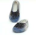 Felted slippers for women in white, blue, grey and brown product logo