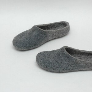 Felted slippers for women Home shoes in charcoal grey or beige colors image 4
