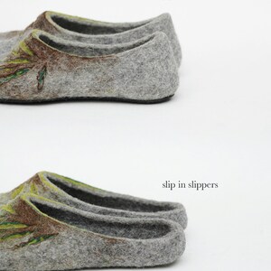 Felted slippers Mens slippers Woolen clogs Valenki Men home shoes Men house shoes Felted clogs Handmade slippers image 4