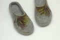 Felted slippers for women - boiled wool home shoes with rubber, leather or latex soles product logo