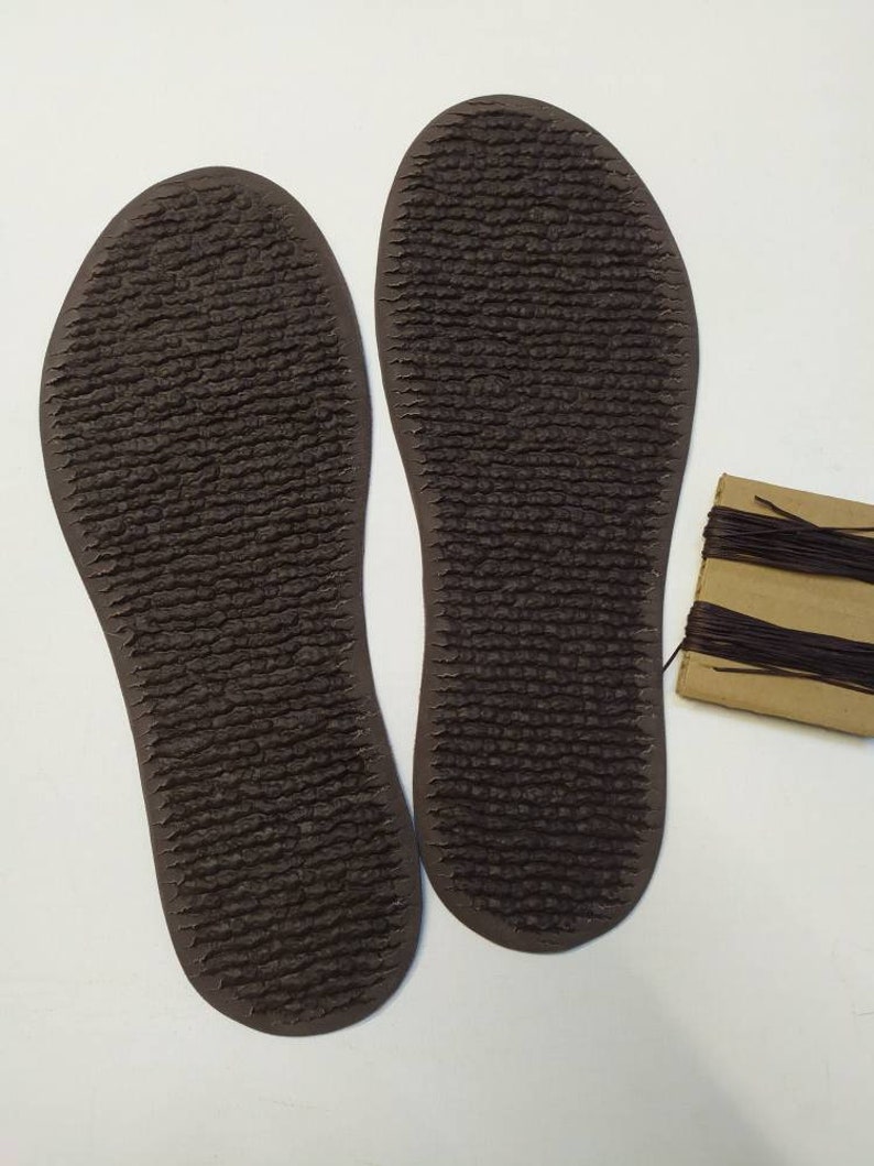 Rubber soles for slippers Caoutchouc soles for felted slippers Black brown tan Handmade soles Handmade shoes Woolen clogs soles image 4