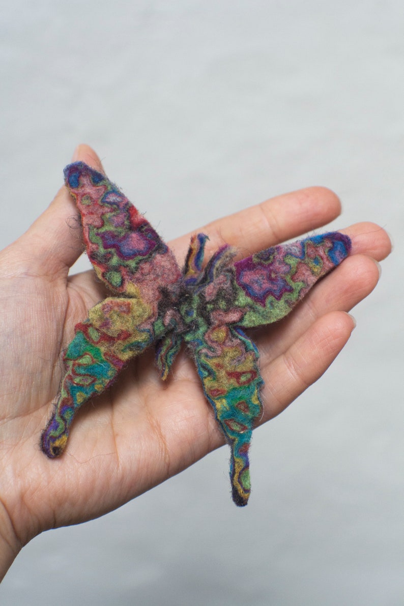 Fantasy felted butterfly for home decor or gift wrapping personalised gift image 7