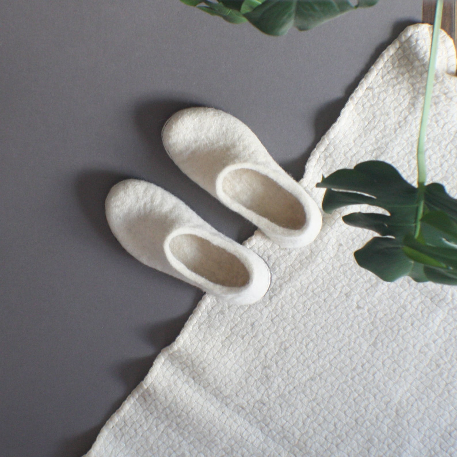 Felted Slippers for Women White Wool Home Shoes Etsy