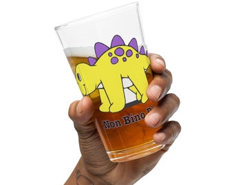 Non Bino Dino Stegosaurus Shaker Pint Glass