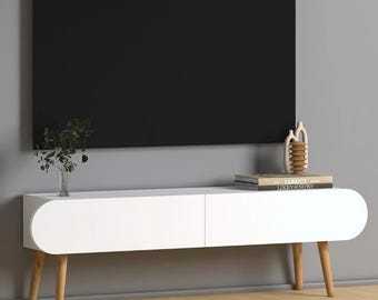 Mueble de TV escandinavo blanco de 120 cm