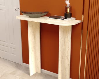 Consola de travertino, muebles de entrada escandinavos