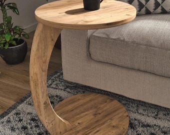 Mesa auxiliar rodante C de pino atlántico