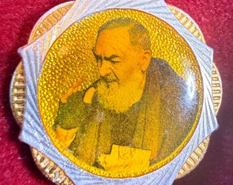 Medalla Devocional de SAN PADRE PIO de Pietrelcina de Italia Ex-indumentis reliquia