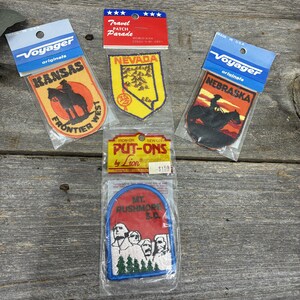 Vintage Wild West Road Trip Patch Lot Kansas Nebraska Nevada Mt Rushmore Souvenir Patches