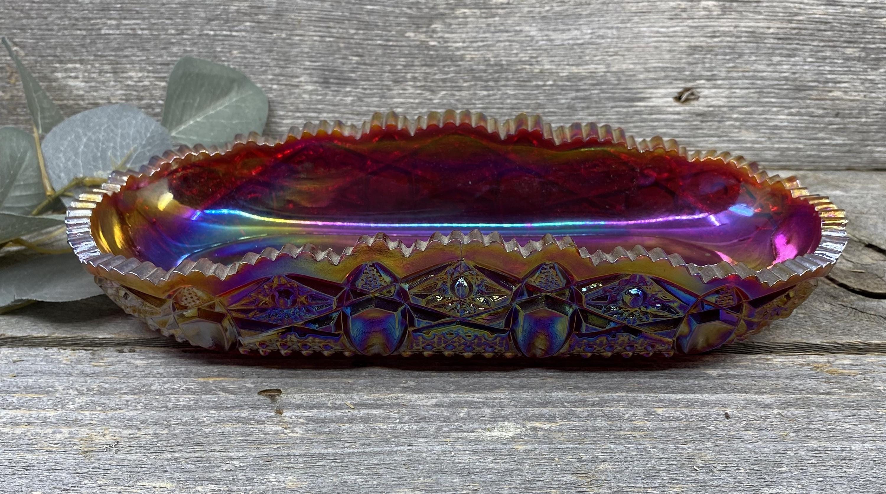 Red Carnival Glass - Etsy