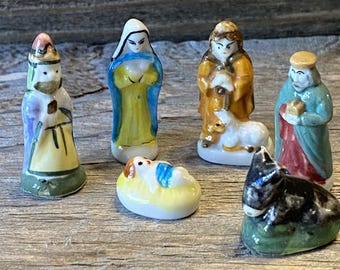 Vintage French Porcelain Feve, Feves (french for “bean”) Tiny
