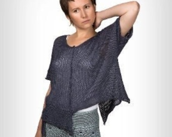 PDF Knitting Pattern Top Gravity | Machine knit instruction Cotton Top