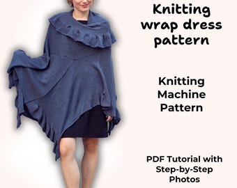 Knitting Machine Wrap Dress Pattern: Wavy Shawl Scheme (PDF Download)