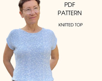 PDF knitting pattern - Top Cute - instructions for knitting jumper on home knitting machine by GalaGolansky