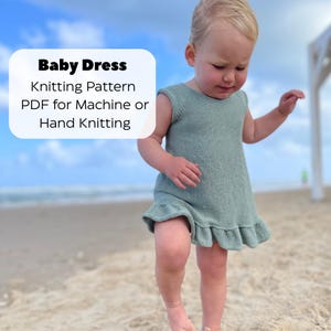 Molde de vestido de menina de algodão para máquina de tricô (PDF)