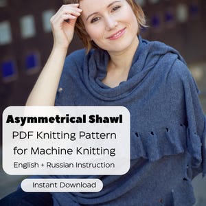 PDF Knitting Pattern Shawl | Instructions for knitting Shawl on knitting machine | Machine knitting pattern | Instant Download (EN + RU)