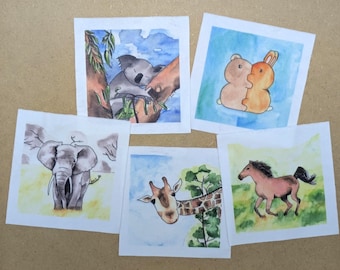 Illustrated fabric coupons printed on fabric, textile coupons for sewing