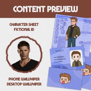Aangepast comfort-personagepakket | Digital Comfort Character Care-pakket | Personageblad, brief, afspeellijst, ALLE FANDOMS, anime/film/tv/boek afbeelding 5