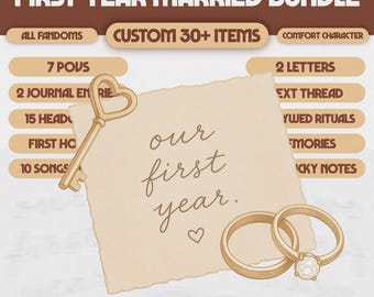 First Year Married Custom Comfort Character Package | Digital Comfort Character Newlywed Life, Anniversary, Married Story | #BC14