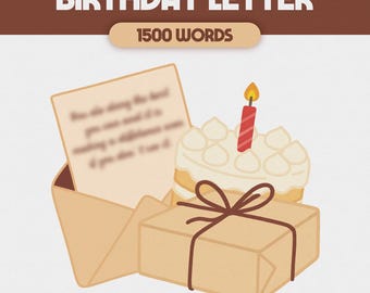 Birthday Letter | Digital Comfort Character Care Package | Custom Comfort Character Letter | ALL FANDOMS, Custom Product, S06