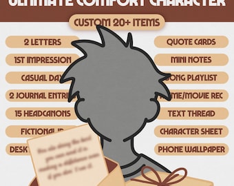 Pakiet postaci Comfort Custom | Cyfrowy pakiet postaci Comfort | Arkusz postaci, List, Playlista, WSZYSTKIE FANDOMY, Anime/Film/TV/Książka