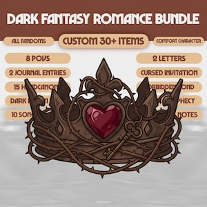 Dark Fantasy Romance Custom Comfort Character Package | Digital Comfort Character Romantasy, Cursed Bond, Dark Magic | #BC10