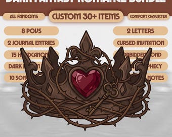 Dark Fantasy Romance Custom Comfort Character Package | Digital Comfort Character Romantasy, Cursed Bond, Dark Magic | #BC10