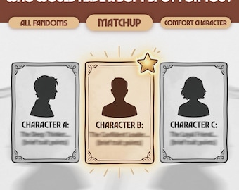 Who Would Have a Soft Spot for You? Comfort Character Matchup | Digital Comfort Character Personalized Matchup, Compatibility | #M03