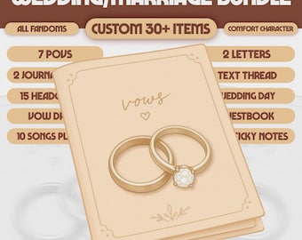 Wedding & Marriage Custom Comfort Character Package | Digital Comfort Character Wedding Day, Vows, Married Life | #BC13
