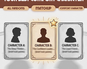 Your Best Comfort Character Matchup | Digital Comfort Character Personalized Matchup, Compatibility, Dynamic | ALL FANDOMS, #M01