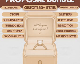Proposal Story Custom Comfort Character Package | Digital Comfort Character Romance Bundle, Engagement, Forever Love | #BC12
