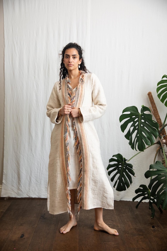Long white Cotton Goddess Jacket