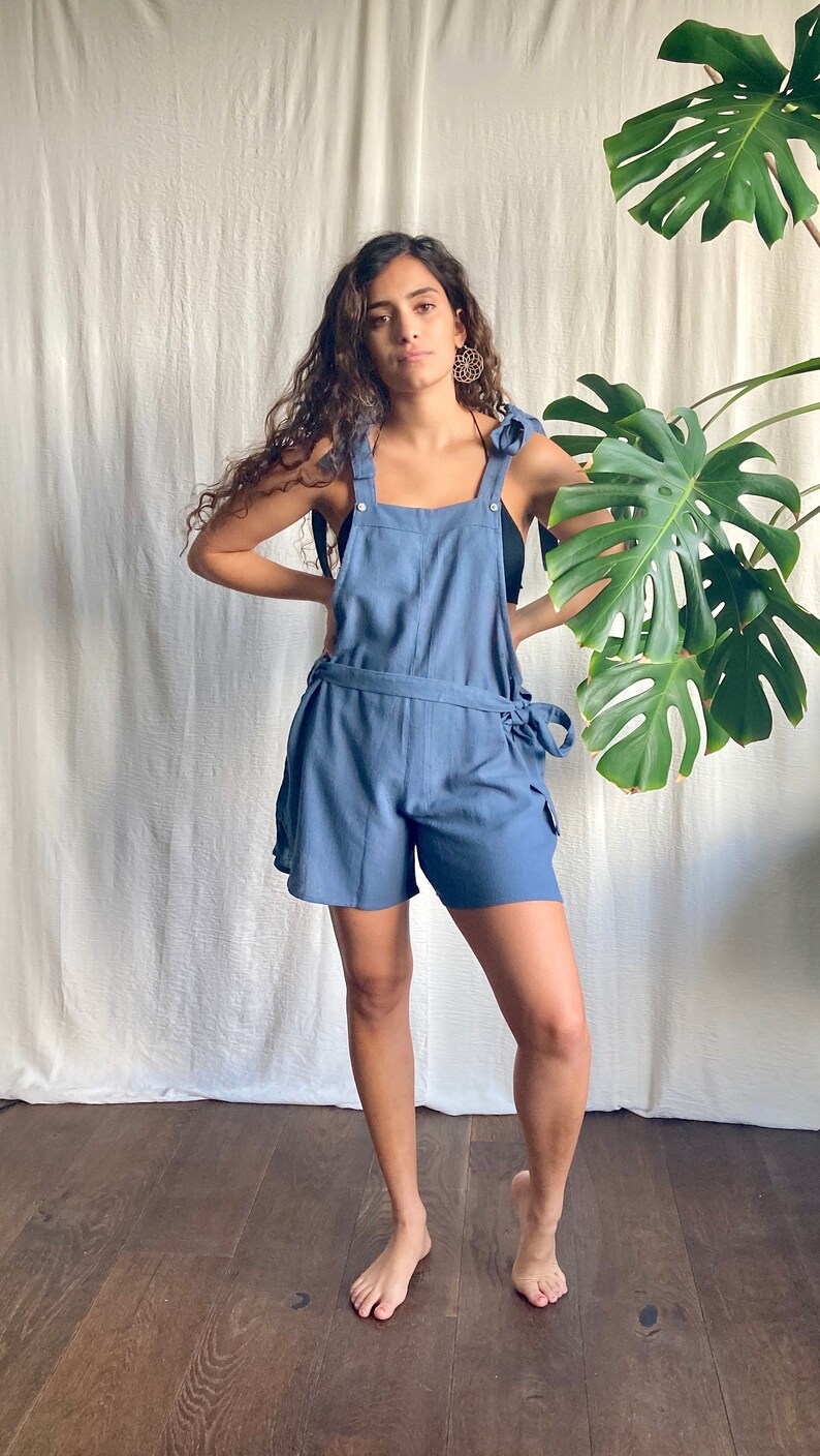 Short Raw cotton dungarees