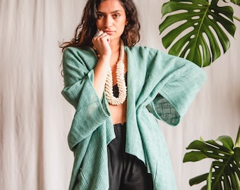 Oversized Inka cardigan, Turquoise jacket , cardigan