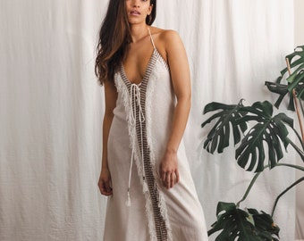 Robe longue déesse blanche