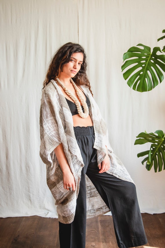Oversized Inka cardigan, white and Grey jacket , cardigan